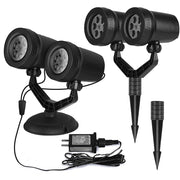 Christmas Snowflake Projector Light – Dual-Head LED, IP44 Waterproof