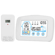 Wireless Weather Station With Clock 196FT Range Indoor Outdoor Thermometer Sensor Temperature and Humidity Monitor Humidity Forecast Battery Powered B