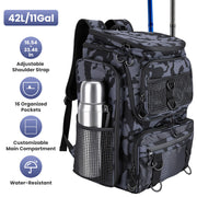 Fishing Backpack 42L with Rod Holders & 16 Pockets