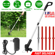 Electric Cordless Grass Trimmer Rechargeable Grass String Trimmer Garden Weed Cutter Lawn Mower 2A Battery with 5 Blades