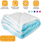 Fleece Throw Blanket Warm Soft Flannel Bed Cover Cuddly Cozy Sofa Travel Car Blanket with  Queen King Throw Size Optional