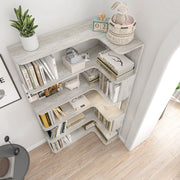5-Tier L-Shaped Corner Bookshelf with 6 Open Shelves
