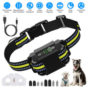 Dog Bark Collar Rechargeable Waterproof Beep Vibration Static Stimulation Bark Stopper Automatic Identification Collar with 6 Intensity Dual Modes