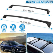 Car Roof Rack Cross Bars Aluminum Alloy Cargo Carrier Rooftop Crossbars Fit for Toyota RAV4 2019-2024 with Side Rails for Cargo Carrier Bag Kayak Bike