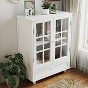 <strong style="color:red;">Prohibited Platform: Temu</strong> Buffet Cabinet with Glass Doors and Adjustable Shelves, Mo