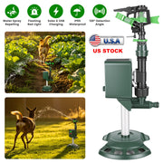Solar Motion Sensor Animal Repellent Sprinkler with LED Light