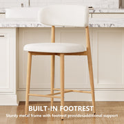 Counter Height Bar Stools Set of 2 with Curved Backrest