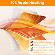 Electric Warming Tray Smart Food Warmer Roll Up Heating Pad With Adjustable Temperature Control 3 Auto Timer Settings for Buffet Party Gathering Resta