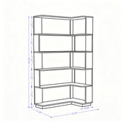 5-Tier L-Shaped Corner Bookshelf with 6 Open Shelves