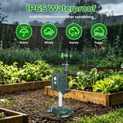 Solar Motion Sensor Animal Repellent Sprinkler with LED Light
