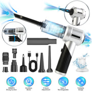 Cordless Car Vacuum Cleaner Portable Handheld Vacuum With 20000PA Suction Brushless Motor 3 Suction Levels Type-C Rechargeable Compressed Air Duster B