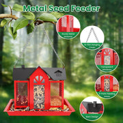 Barn Bird Feeder with Lift Top Lid and Viewing Window