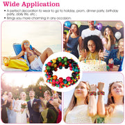 Multi-Color Wooden Beaded Stretchy Bracelet Colorful Exotic Style Elastic Bracelets For Women Girls Children