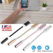 USB-C Type C Adapter Port to 3.5mm Aux Audio Jack Earphone Headphone Cable Cord