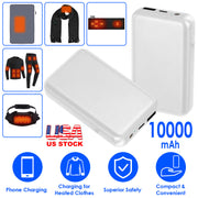 10000mAh Portable Charger Battery Pack for Heated Blanket Vest Jacket Power Bank with Type-C USB Cable Fit For IOSPhone 14 Android And More 5V/2A DC12