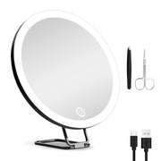 30X Magnifying Mirror With Light 3 Colors Dimmable Brightness Included Tweezer Scissor Travel Magnifying Makeup Mirror with Suction Cup 360¡ Adjusta
