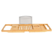 Bathtub Caddy Tray Crafted Bamboo Bath Tray Table Extendable Reading Rack Tablet Phone Holder Wine Glass Holder Shelf Desk Bathroom Spa