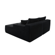 Sectional Couch with Double Chaise Lounge and Cup Holders