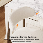 Counter Height Bar Stools Set of 2 with Curved Backrest