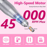 Portable Electric Nail Drill – 45,000 RPM, 11 Bits, Cordless, Rechargeable
