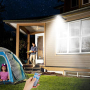 Solar Powered Wall Lights Outdoor 100LED Beads Motion Sensor Lamp IP65 Waterproof 3 Modes Sensor Light W/ Remote Control For Street Front Door Deck