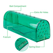 2Pcs Reusable Humane Mouse Trap Live Catch And Release Mouse Cage Animal Pest Rodent Hamster Capture Trap Finger Safe For Small Mice