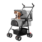Foldable Pet Stroller with Removable Carrier for Dogs & Cats