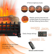 Electric Fireplace Insert 20 Inch with 3D Flame & Remote