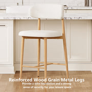 Counter Height Bar Stools Set of 2 with Curved Backrest