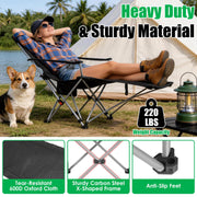 Reclining Camping Chair with Footrest – 4-Position Adjustable