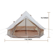Oxford Bell Tent 13.1FT with Stove Jack for Family Camping