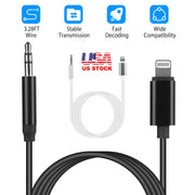 IOS 8 Pin to 3.5mm Aux Car Audio Adapter Cord 3.5mm Headphone Jack Adapter Fit For iPhone 13/12/11/XR/XS/X/8/7/6 Plus/SE/iPad Pro/Air/mini/iPod Touch