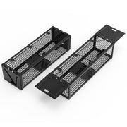 2Pack 15.35x4.72x3.94in 2-Door Humane Live Rat Trap Galvanized Iron Rodent Trap Cage Reusable for Home Garden Farm Warehouse