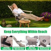 Reclining Camping Chair with Footrest – 4-Position Adjustable