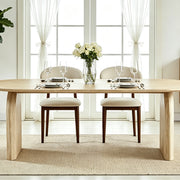 Upholstered Dining Chairs Set of 2 with Curved Back