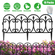 Garden Fence Panels 10-Pack with Rotatable Connectors