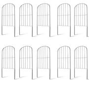 10Pcs Decorative Garden Fence Rustproof Iron Wire Arched Fence Animal Barrier Border 12.59Ó Width 23.93Ó Length For Yard Landscape Patio Outdoor Decor