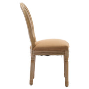 French Oval Rattan Back Dining Chairs Set of 2 - Solid Wood