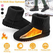Women's Women's Snow Boots Suede Mid-Calf Boot Shoe Short Plush Warm Lining Shoes with  Anti-Slip Rubber Base Knitting Design