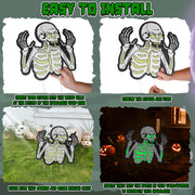 Halloween Skeleton Yard Sign Decorations 6Pcs Glow in the Dark Halloween Skull Fluorescence Lawn Garden Sign with 12 Stakes for Haunted House Garden Y