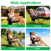 Reclining Camping Chair with Footrest – 4-Position Adjustable
