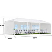 Outdoor Canopy Tent 30'L × 10'W with Removable Sidewalls