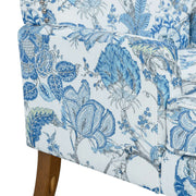 Floral Upholstered Accent Chair with Nailhead Trim