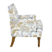 Floral Upholstered Accent Chair with Nailhead Trim