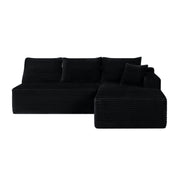 96" L-Shaped Sectional Sofa with Chaise in Plush Corduroy