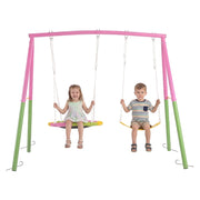 Outdoor Swing Set with Saucer & Belt Swings - 330lbs Capacity
