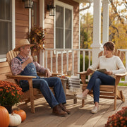 Folding Adirondack Chairs Set of 2 - Hemlock Wood Outdoor Seating