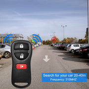 2 Keyless Entry Car Key Remote Key Fob Case Button Pad Replacement for Nissan KBRASTU15 315MHZ