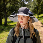 Solar Fan Hat with UPF50+ Sun Protection and Neck Flap