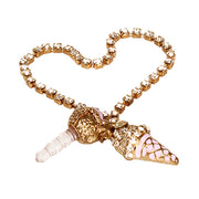 Luxury Crystal Diamond Ice Cream Dust Plug Pendant